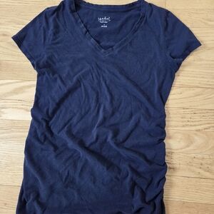 Isabel Maternity by Ingrid & Isabel Navy V-Neck Short Sleeve Tee
